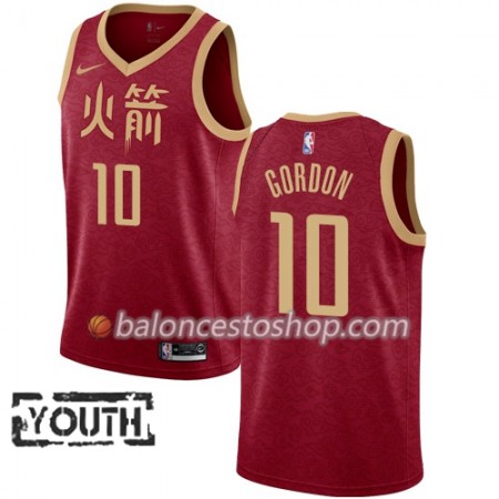 Camiseta Niños NBA Houston Rockets Eric Gordon 10 2018-19 Nike City Edition Rojo Swingman